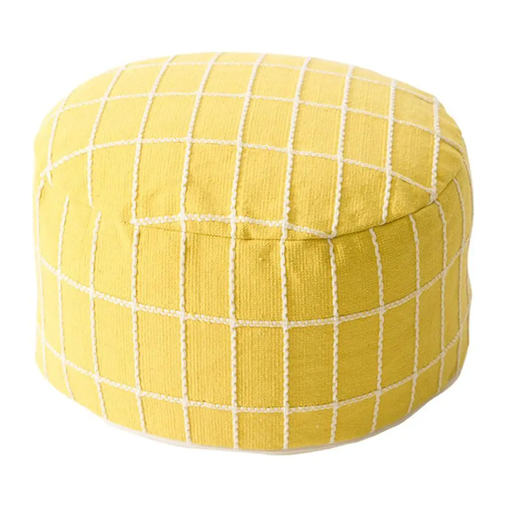 

Ottoman Pouffe Cover Cubes Floor Cushion Seat for Kidsroom Bedroom yellow
