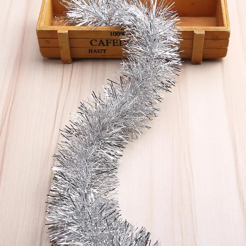 2 м 2025 фольгированная лента с мишурой гирлянда для рождественского украшения