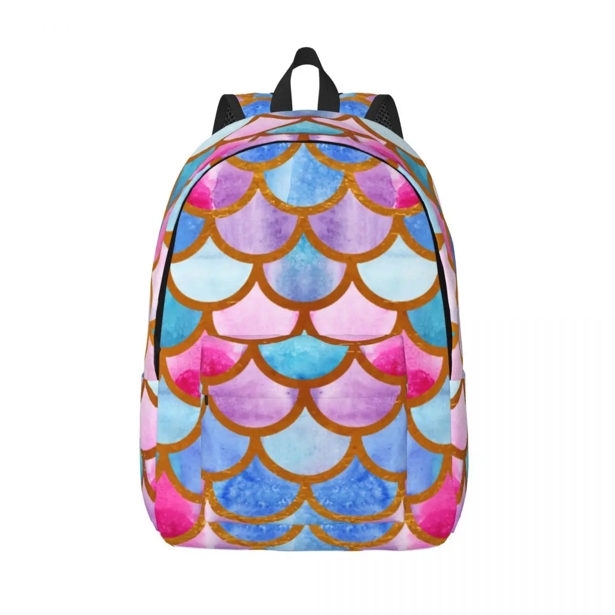 

Mermaid Scales Watercolor Fish Scales Backpack Male School Student Backpack Female Large Capacity Laptop Backpack