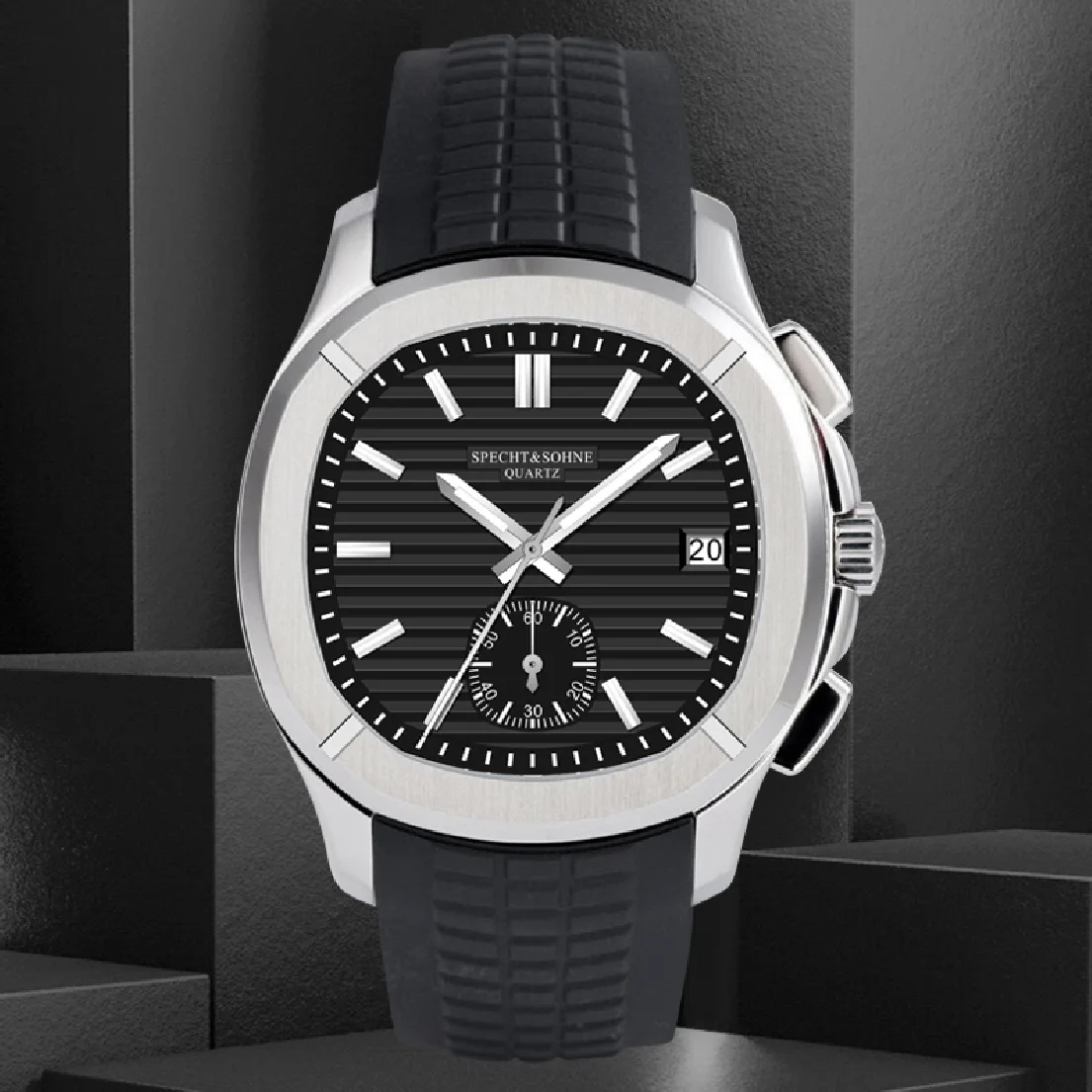 

Relogio Masculino Fashion Reloj Top Luxury Brand Specht&Sohne Japan Chronograph Quartz Rubber Sport Wristwatch For Men AAA
