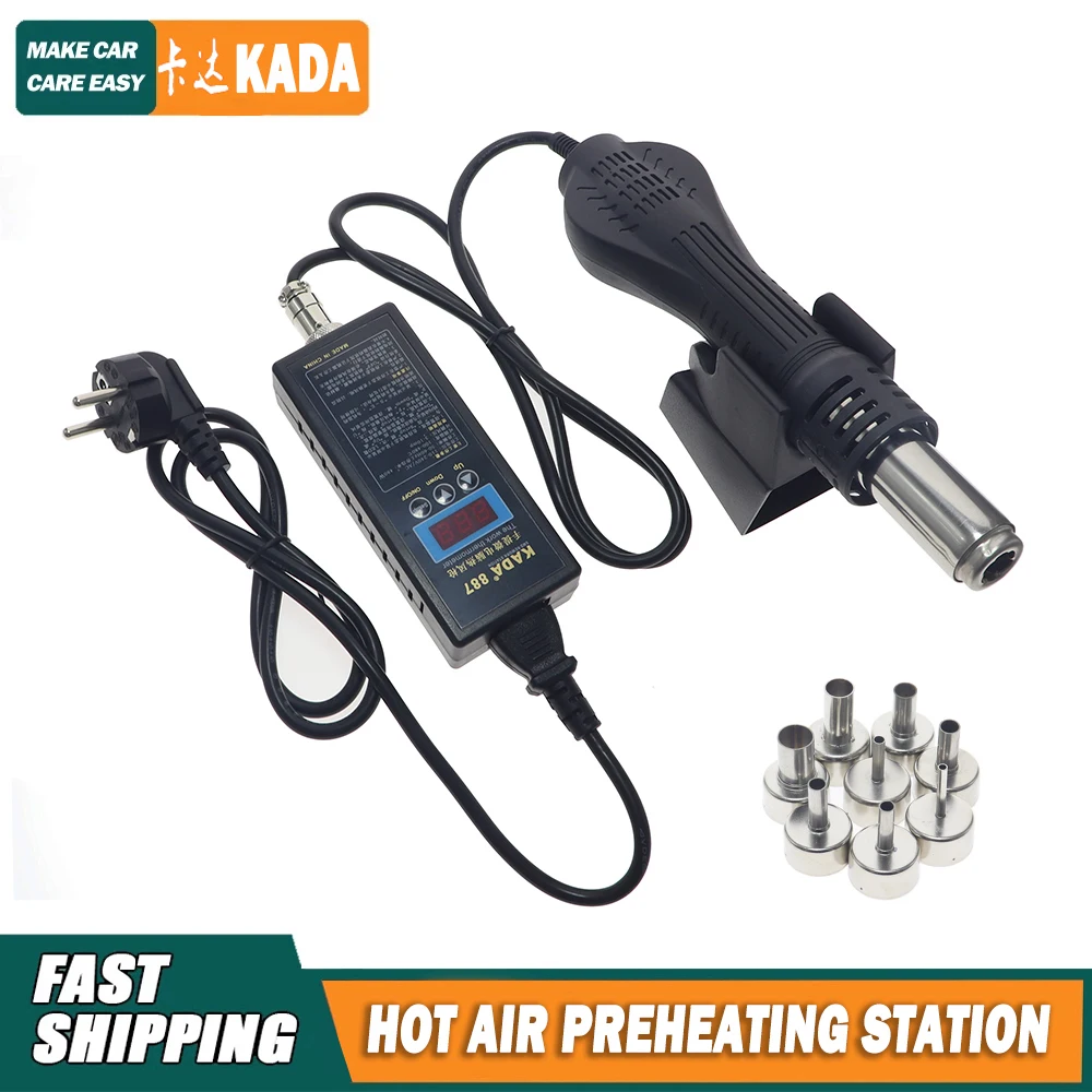 

KADA 887 8858 Portable Digital Hot Air Gun BGA Rework Station Hot Air Blower Hot Air Gun Desoldering Repair Tools
