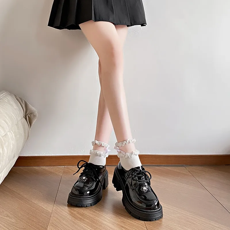 Весенне-осенняя новая женская повседневная обувь однотонная на высоком каблуке