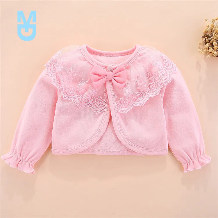 

New 100%Cotton Baby Coat Girl Bow Lace Princess Baby Coat born Wedding Birthday Party Baby Girls Outerwear Baby Clothes