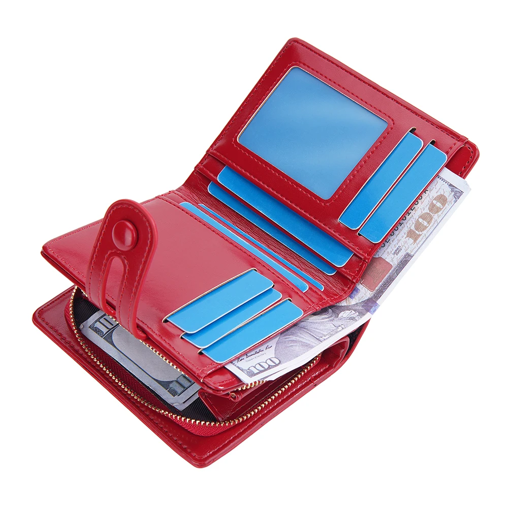 Женский кожаный кошелек с застежкой