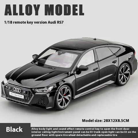 1:18 ключевой пульт дистанционного управления, версия AUDI RS7, модель спортивного автомобиля из сплава, литой под давлением металлический гоночный автомобиль, модель автомобиля, звуковой свет, детская игрушка в подарок