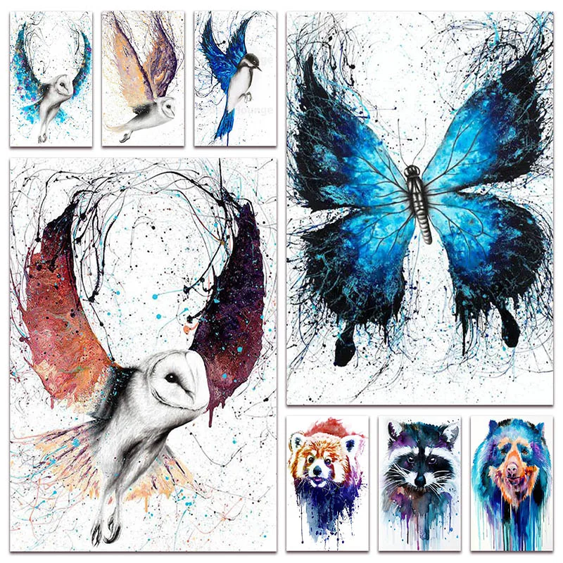 

New Full Diamond painting mosaic Animal Bird butterfly DIY Diamond embroidery cross stitch wolf pig picture Home decor E048