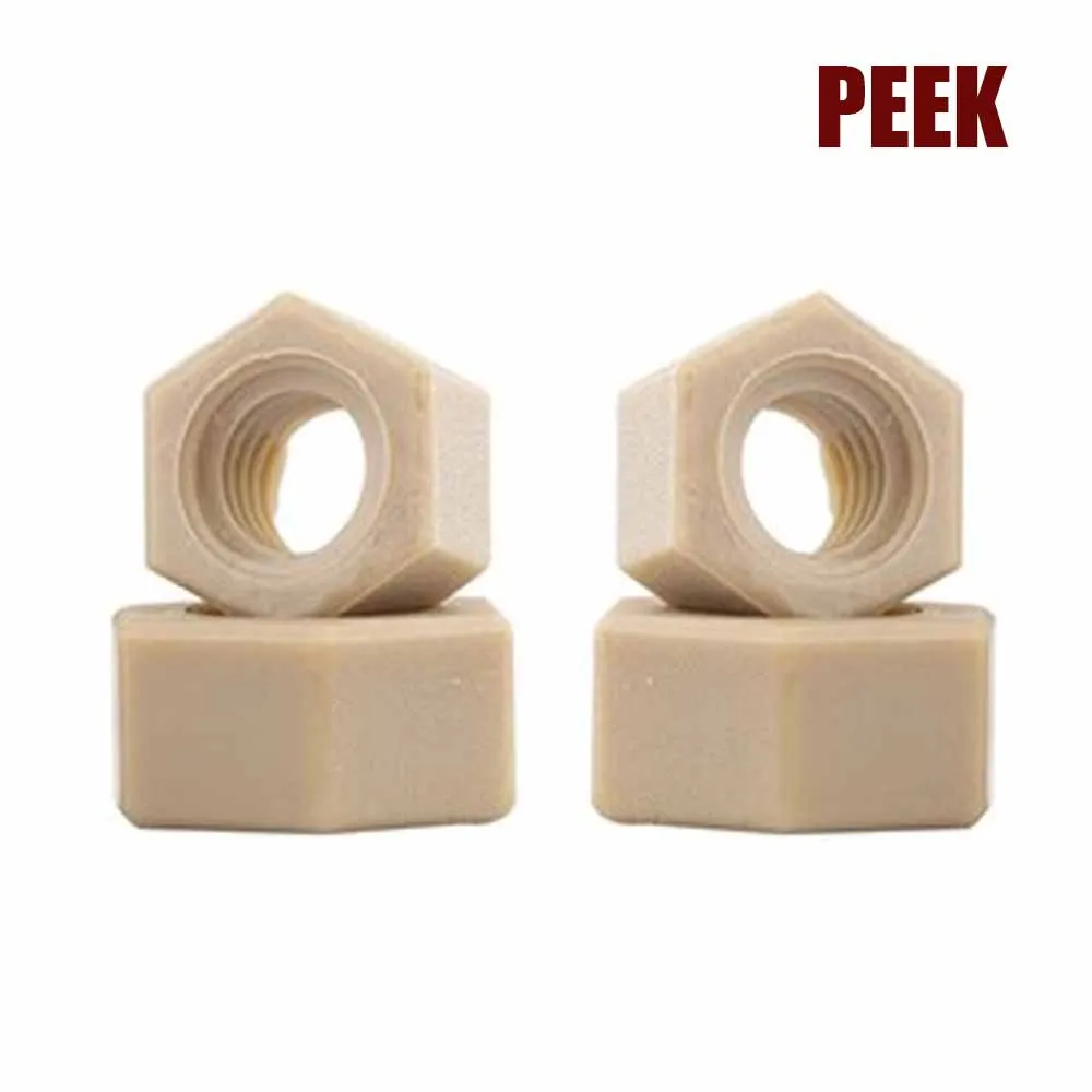 

1/3 шт. M2 M2,5 M3 M4 M5 до M14 M16 M20 DIN934 PEEK Высокопрочная термостойкая изоляционная пластиковая шестигранная гайка