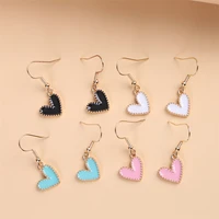 xedz fashion heart shaped love ear wired trendy colorful heart pendant earring personality earring hooks jewelry gifts for girls