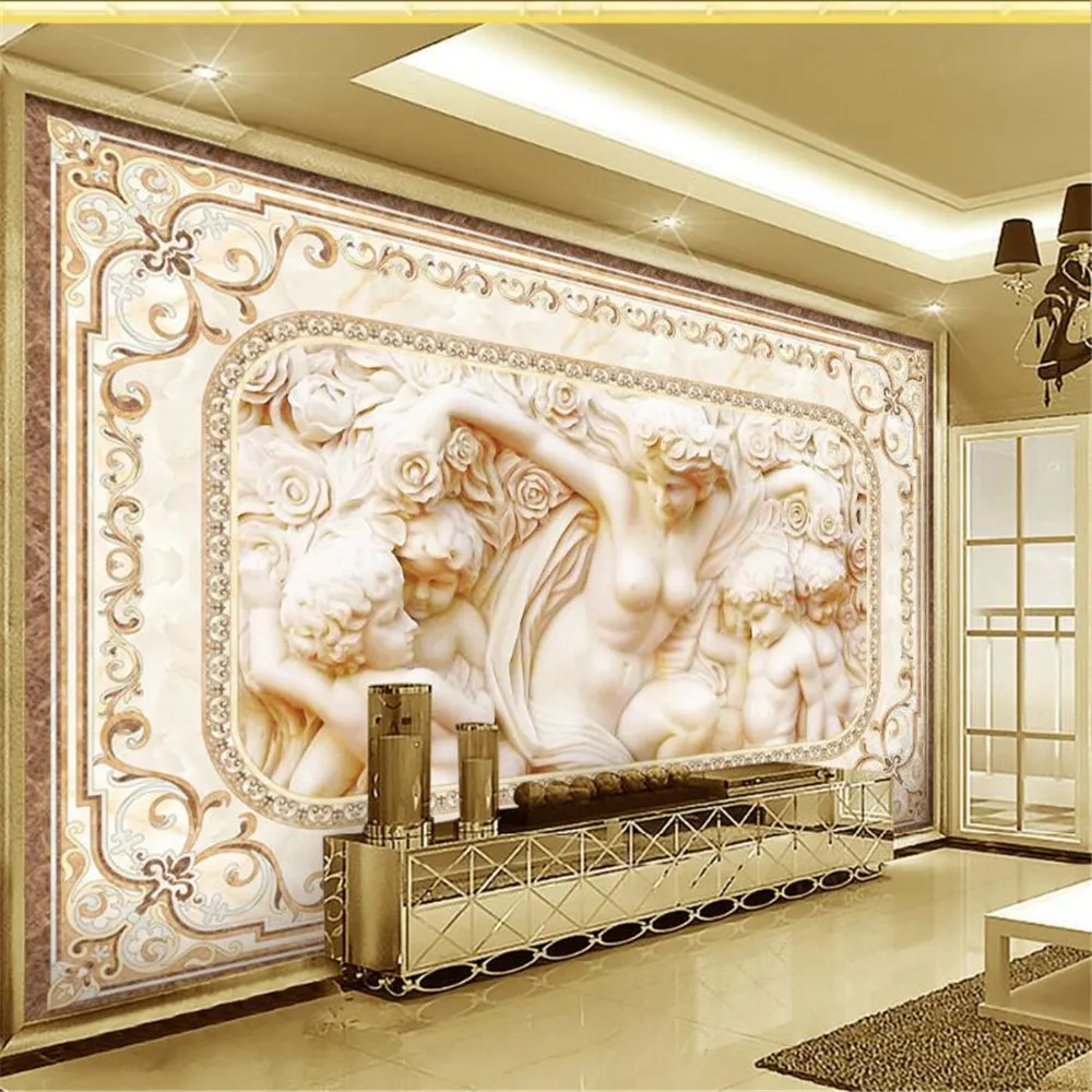 Пользовательские Европейский Ангел Купидон рельефные на заказ papel de parede 3D