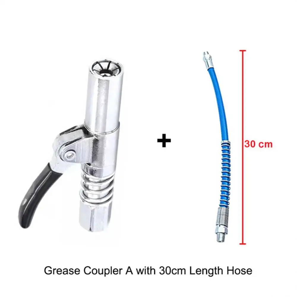 

NewGrease Coupler Set Heavy-Duty Quick Release Grease Gun Coupler NPTI/8 10000 PSI Two Press Easy To Push Accessories