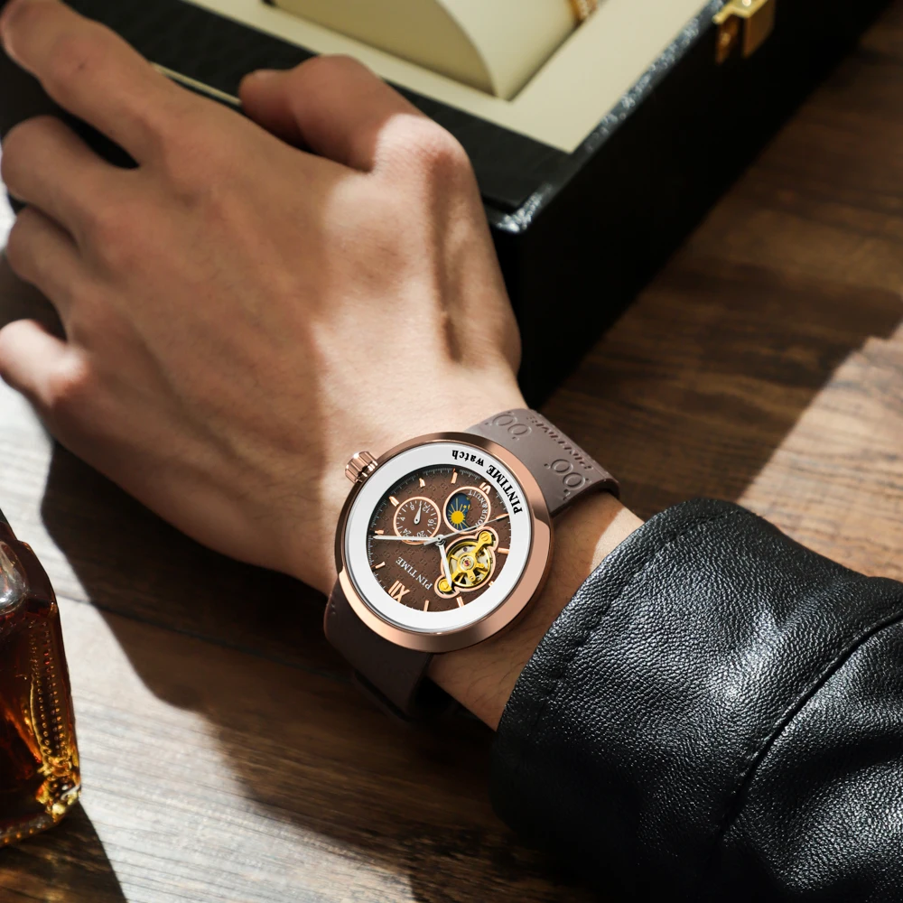 Часы мужские автоматические механические наручные часы с оригинальным