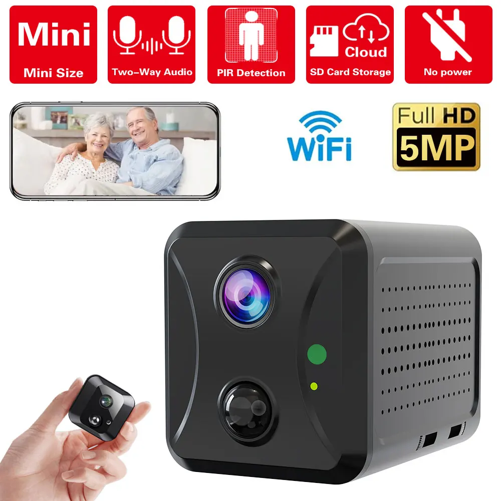 

Ubox Mini IP Camera 5MP WiFi Solar Power Rechargeable Battery Indoor Home CCTV Monitor Security Protection Surveillance Video