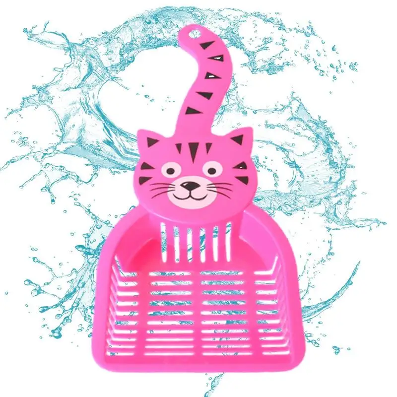 

Litter Box Scooper Cat Poop Scooper Cat Box Scooper Toilet Cleaning Spoons Non-Slip Cat Shape Handle Hollow Cat Sand Shovel For