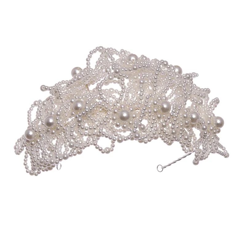 

Bridal Crown Headwear Wedding Birthday Crown Headdress Pearl Rhinestones Retro Bridal Crown Headwear good-looking HSJ88
