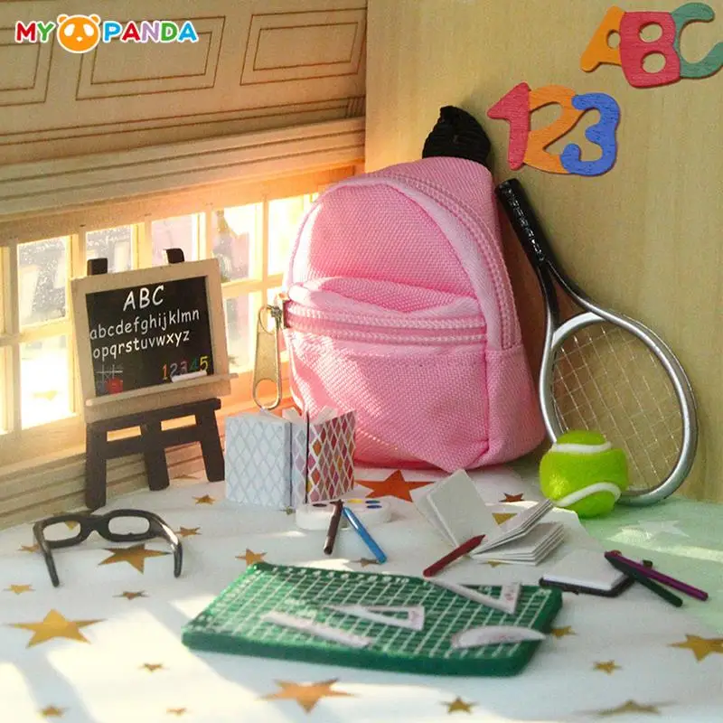

1 Набор миниатюрные школьные канцелярские принадлежности для кукольного домика линейка школьная сумка карандаш доска очки режущий коврик модель ролевая игра игрушка