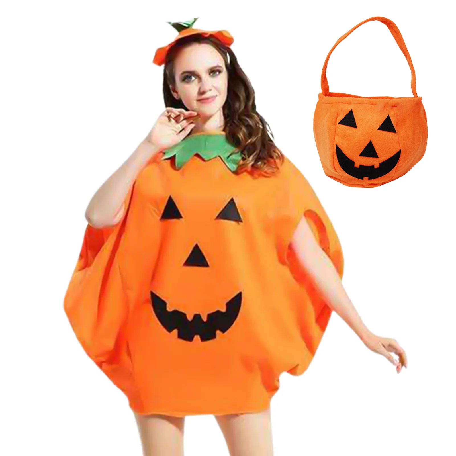 

Pumpkin Costume Toddler Breathable Skin-friendly Kids Halloween Costumes Cosplay Party Clothes And Hat Bright Colors Stimulate