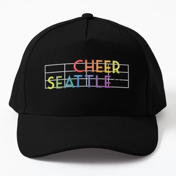 

Cheer Seattle Pride Pike Place Baseball Cap Hat Hip Hop Black Boys Bonnet Sun Summer Casquette Mens Czapka Sport Solid Color