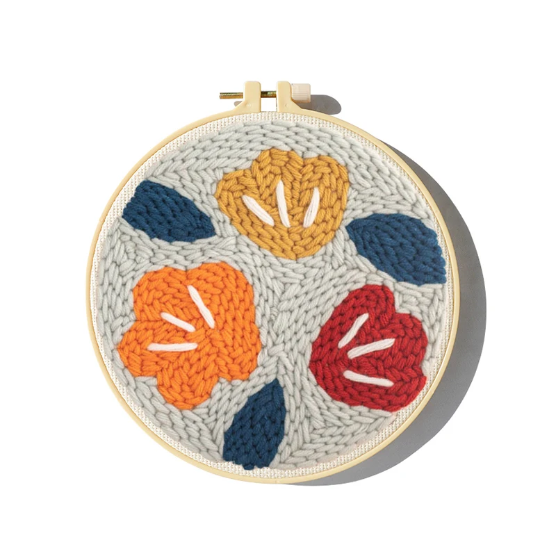 

Винтажный Набор для вышивания цветов, игла для начинающих, простая вышивка, сделай сам, рукоделие, шерсть, домашний декор, индивидуальная вы...