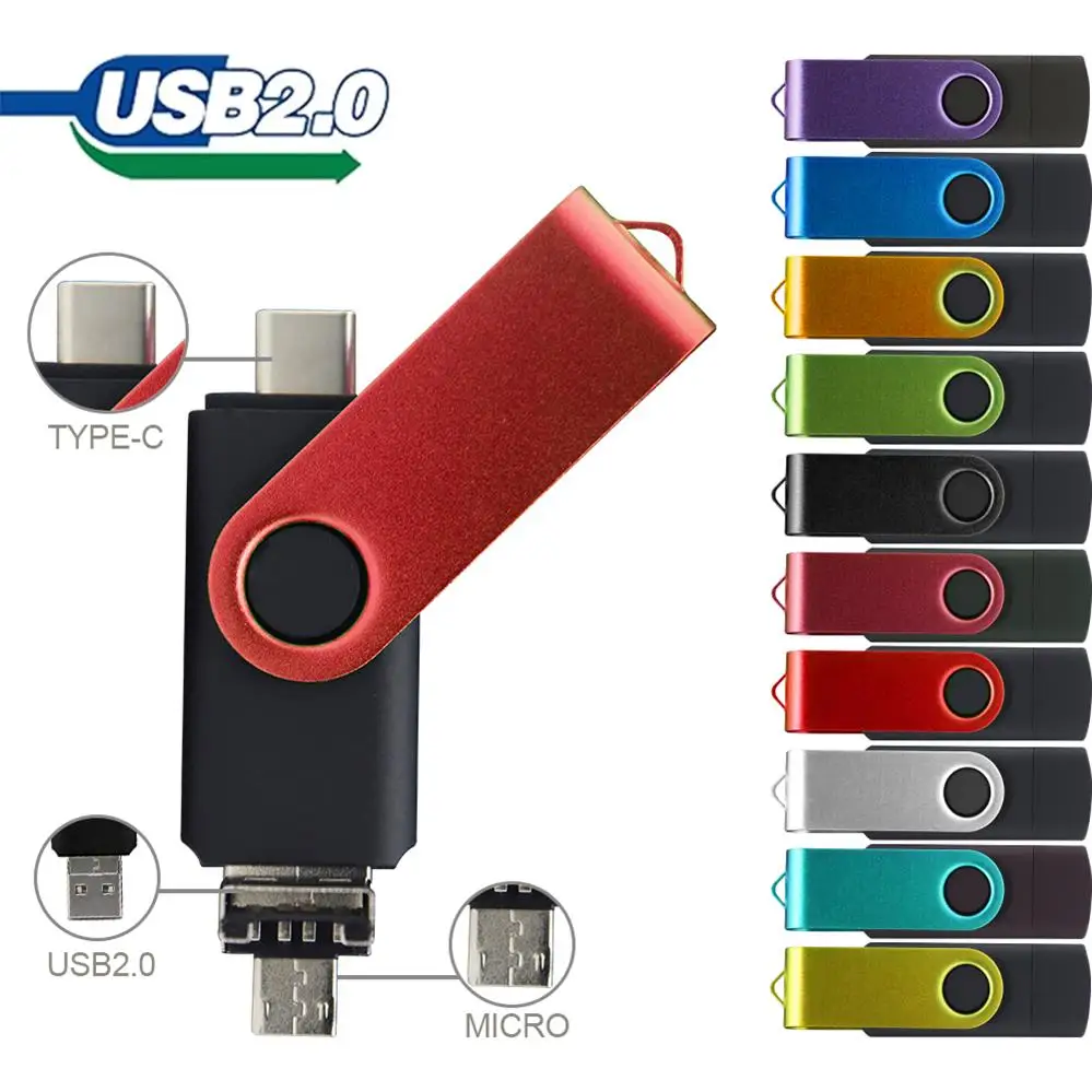 

USB флеш-накопитель 2,0 OTG 3 в 1, высокоскоростной накопитель 64 ГБ 32 ГБ 16 ГБ 8 ГБ 4 ГБ, внешнее хранилище данных, двойное применение, карта Micro USB