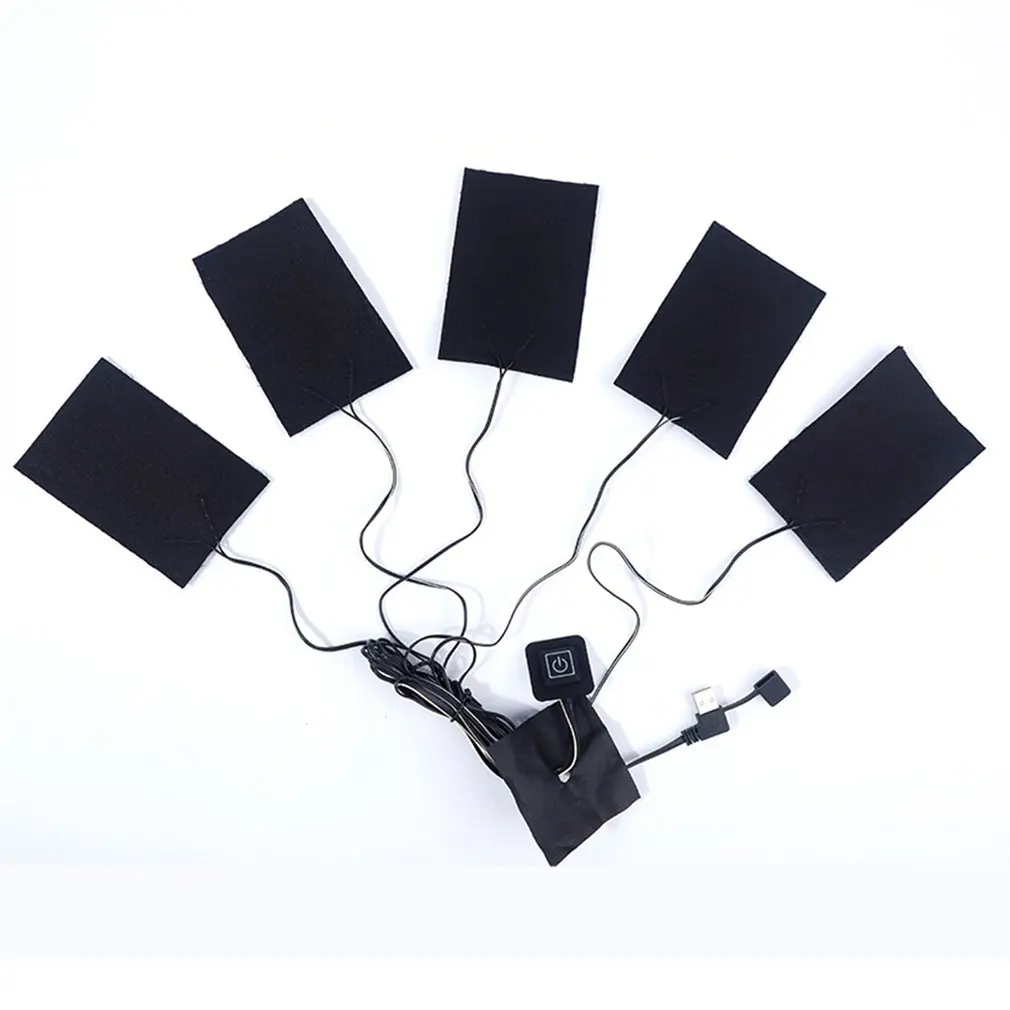 

5 в 1 нагревательный элемент с регулируемой температурой USB Электрический нагреватель углеродное волокно Складная Подогреваемая Подушка во...