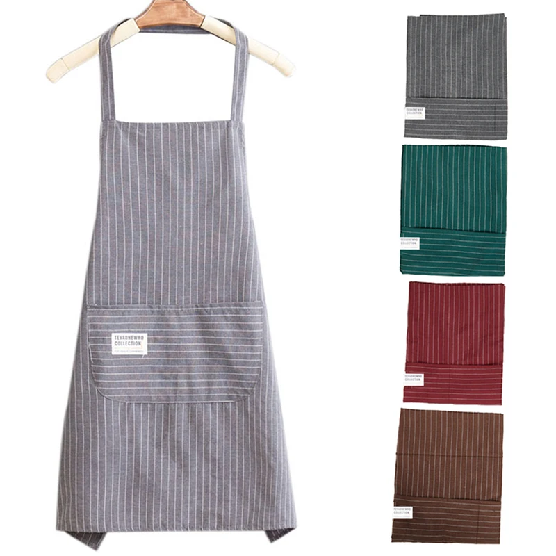 

Sleeveless Apron Kitchen Household Polyester Cotton Greaseproof Adult Overalls Unisex Kitchen Work Apron