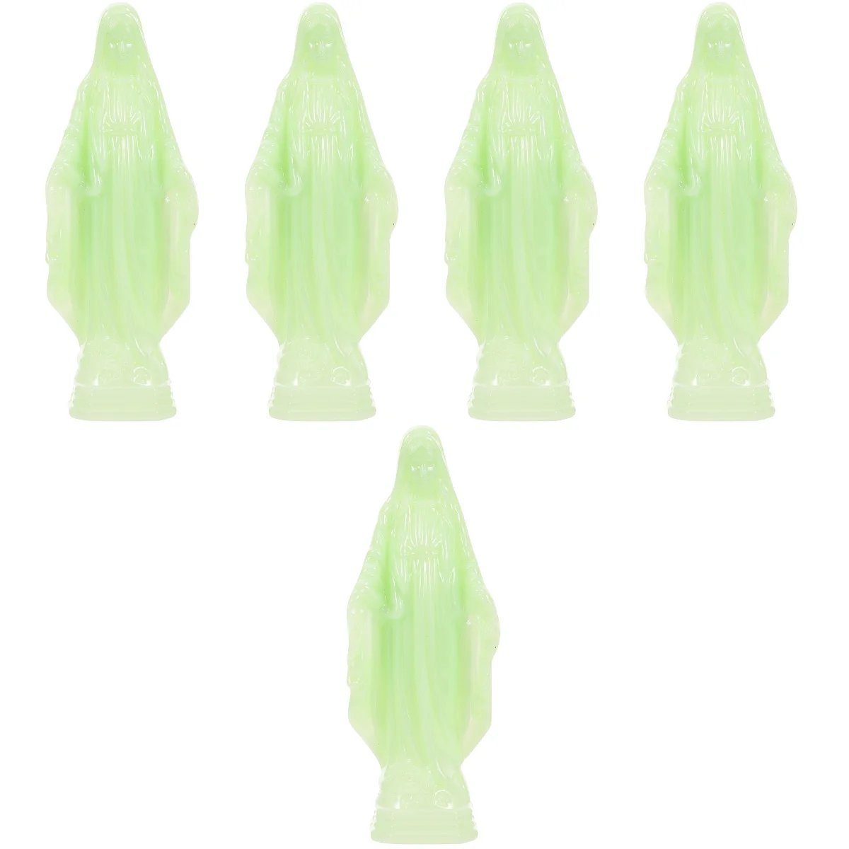 

5pcs Glow in the Dark Virgin Mary Statue Madonna Statue Virgin Mary Figurine Sculpture