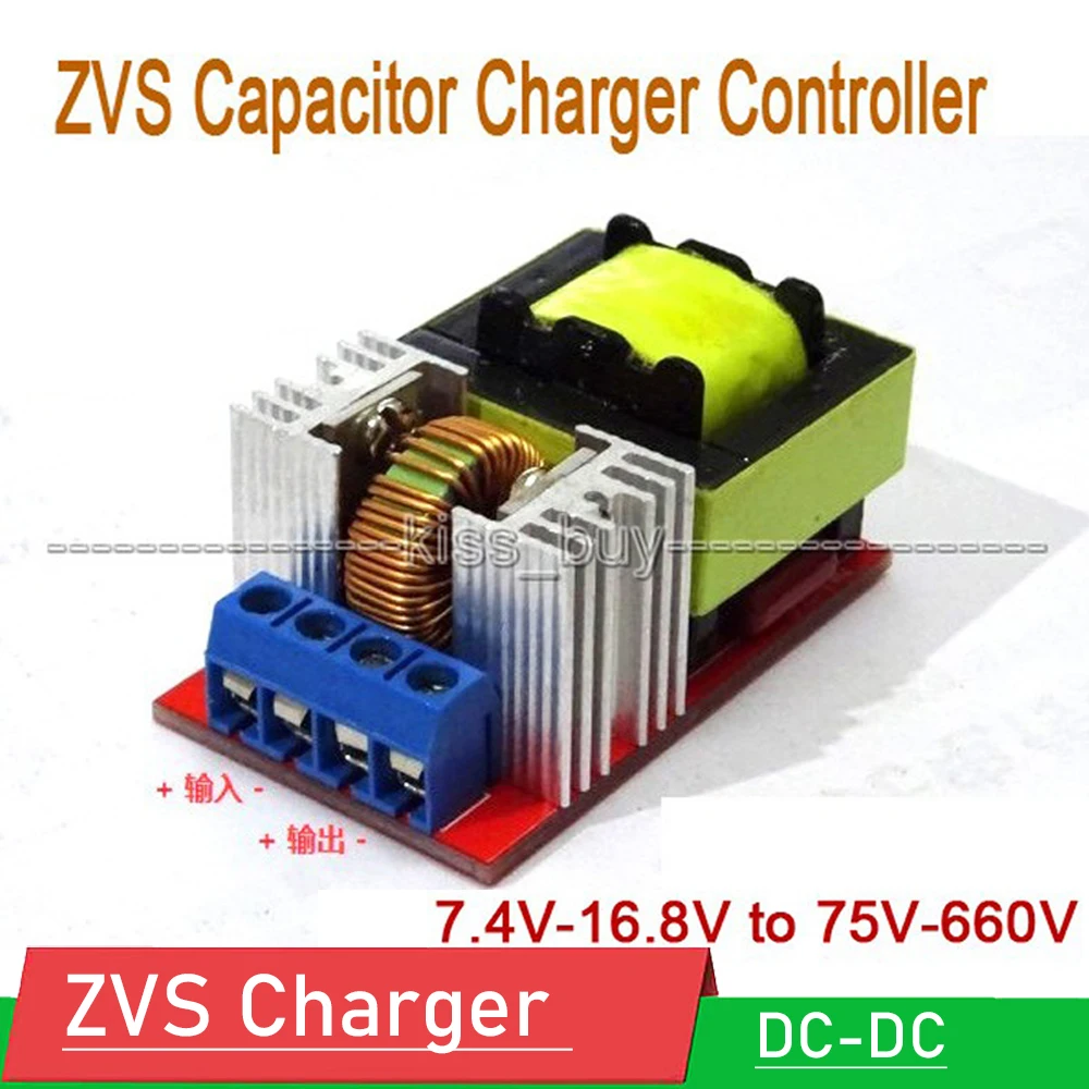 

DYKB Electromagnetic gun charger DC-DC 7.4V-16.8V to 75V-660V 450V Battery Booster High ZVS Boost Capacitor charging Controller