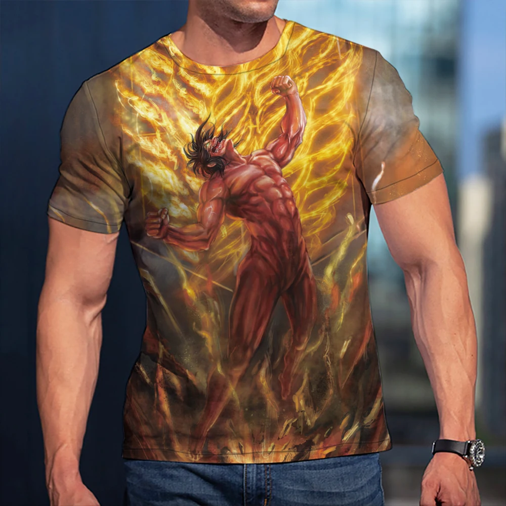 

3D Men T-Shirt Attack On Titan Men t-shirt 3D Fashion Tops Summer O-neck Shirt Boy Costume Plus Size Street Outfit