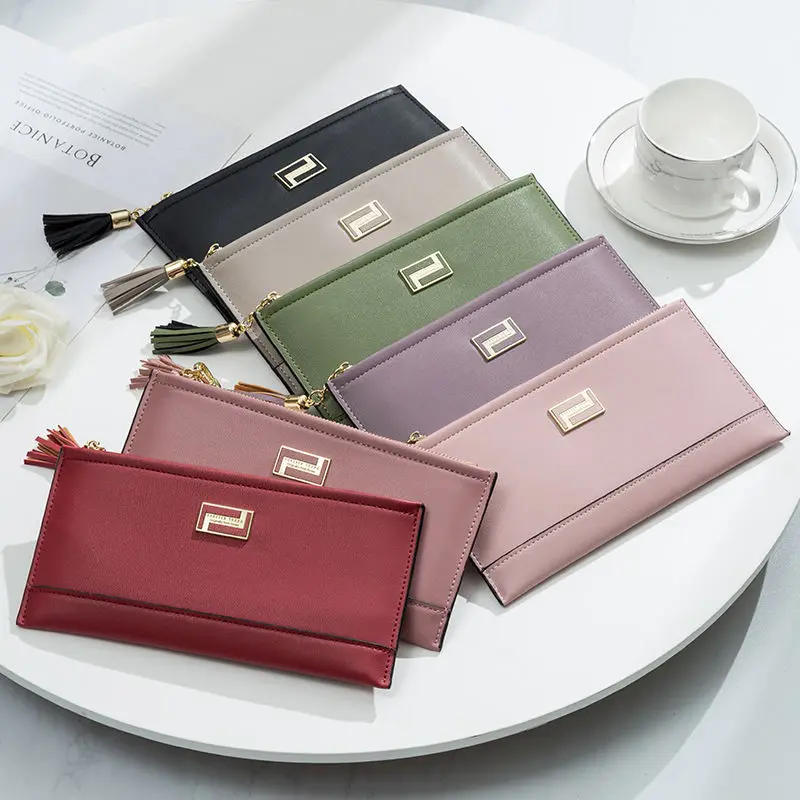 

브랜드 가방 Women's Long Wallet Ultra Thin Purse Korean Fashion Multifunctional Handbag Large Capacity Zipper Mobile Coin Bag