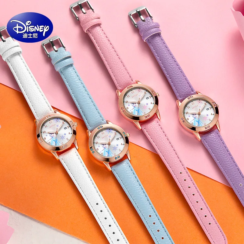 Disney  Frozen Anna Aisha Girls Watch Luminous Pointer Fluorescence Genuine  Kids Watch
