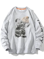 new autumn men and women crewneck sweatshirt fashion bear print hip hop sweatshirts oversized harajuku streetwear mens hoodies