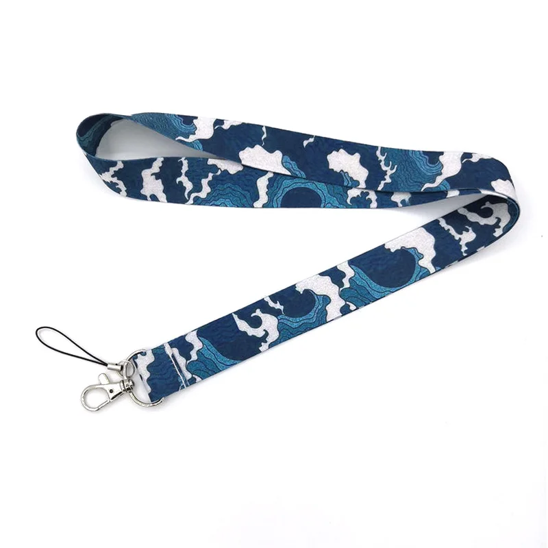 

Hokusai Waves painting kids 90s cartoon funny vintage Neck Strap Lanyards ID badge card holder keychain Mobile Phone Strap Gifts
