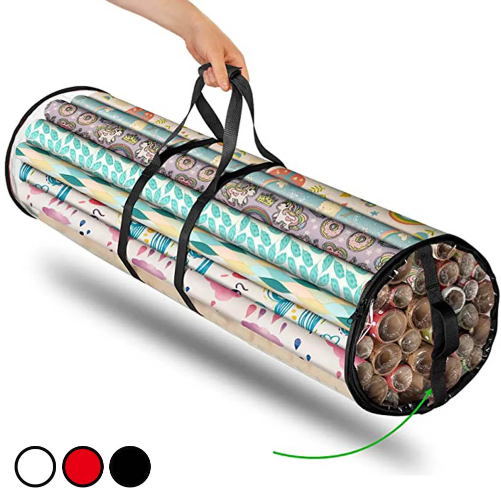

Christmas Wrapping Paper Storage Bag Water Proof Pvc Fabric Organizer Storage Container Or Closet Storage Gift Wrap Organizer