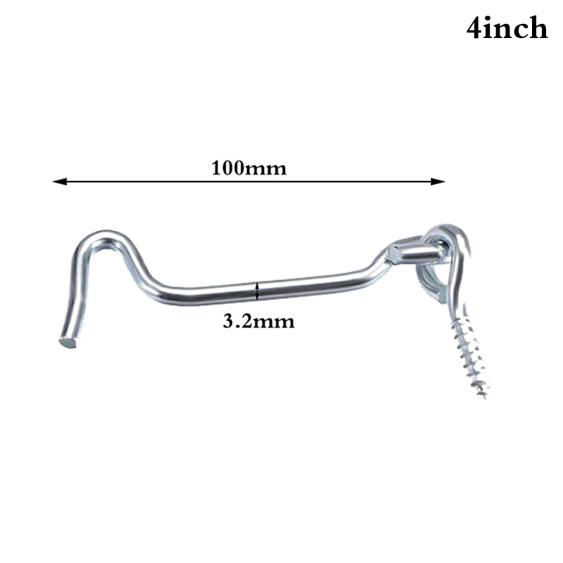 

10Pcs/set Cabin Hook Eye Latch Lock Gate Door Swivel Sliding Barn Window Brace With Screws