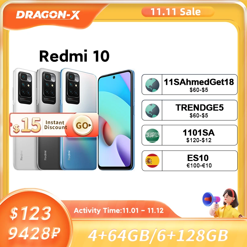 Najtaniej Globalna Wersja Xiaomi Redmi 10 64GB/128GB Nowy Smartfon MediaTek Helio G88 Octa Core90Hz Wyświetlacz FHD 50MP AI Quad Camera Kup Globalna Wersja Xiaomi Redmi 10 64GB/128GB Nowy Smartfon MediaTek Helio G88 Octa Core90Hz Wyświetlacz FHD 50MP AI Quad Camera