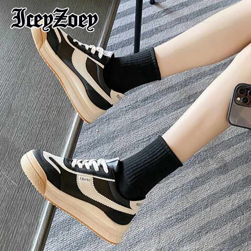 

IceyZoey Women Sneaker Mixed Color 2022 New Shoes Letter Ins Fashion Stylish Sneaker Casual Daily Footwear Size 35-40