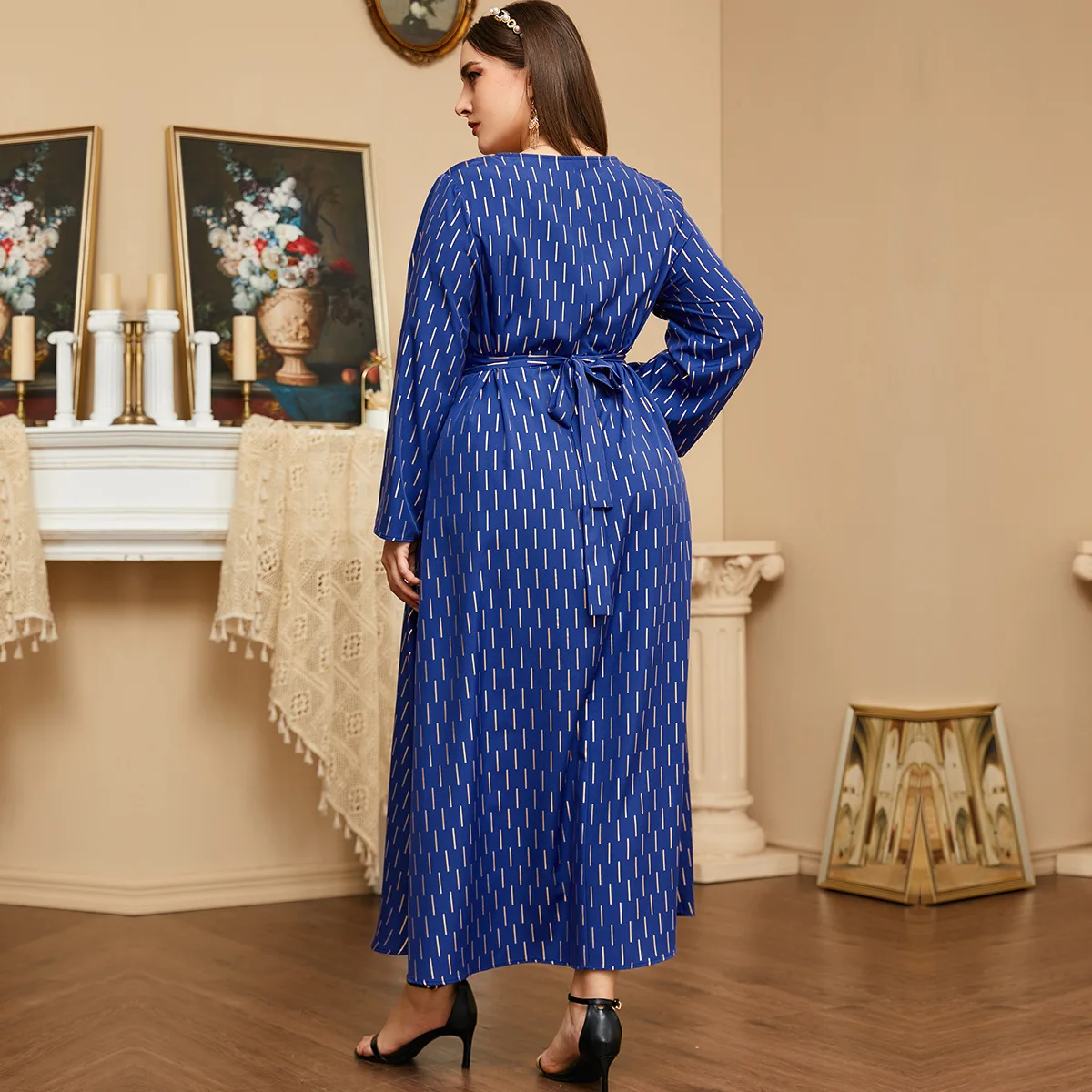 Arabic Dresses For Women Vintage Embroidery Belted Kaftan Casual Loose Maxi Long Dress Muslim Ramadan  long dresses