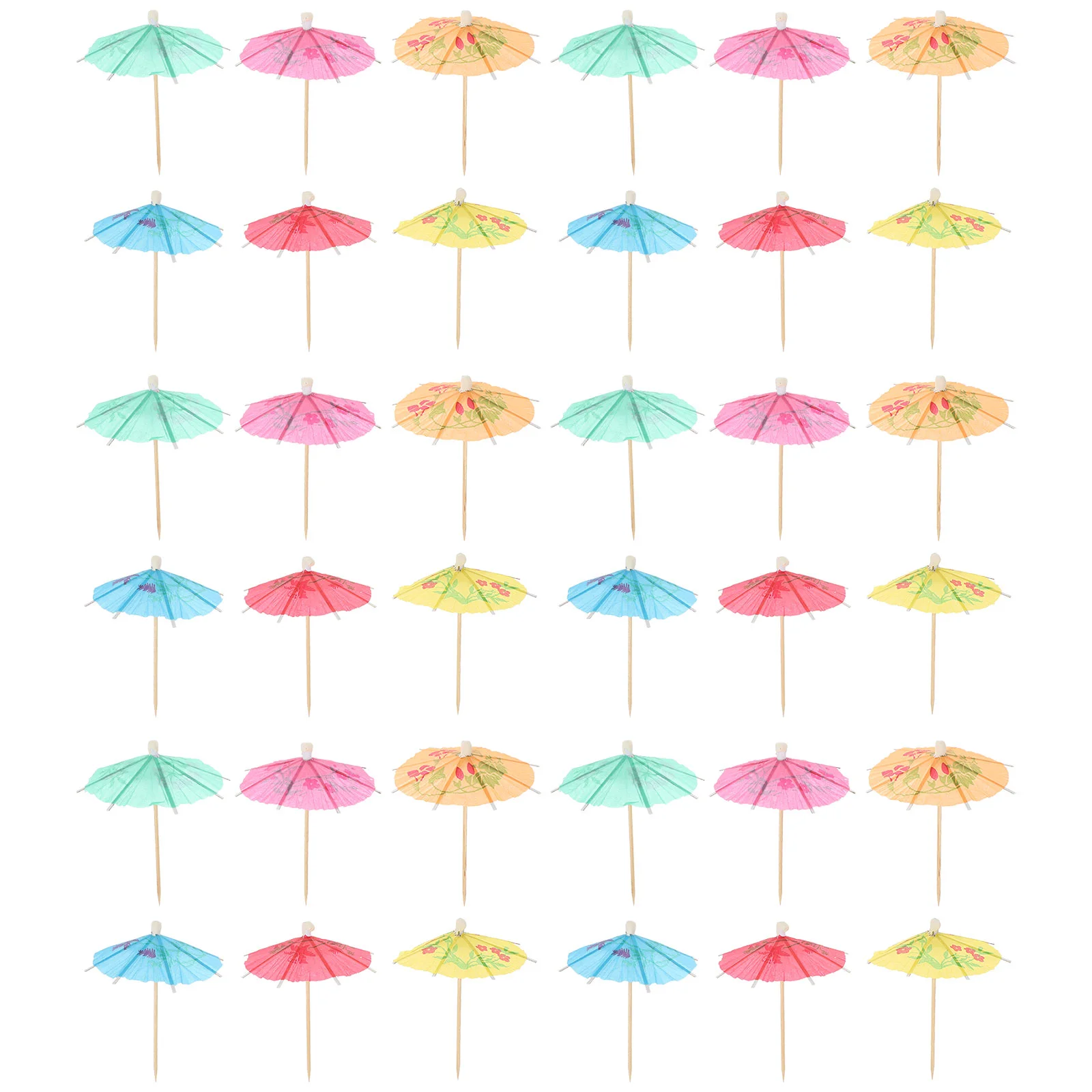 

100 Pcs Umbrellas Cocktail Picks Cupcake Ornament Drink Sticks Cake Hawaiian Decor Umbrella Sign Rock Roll Drink Parasols
