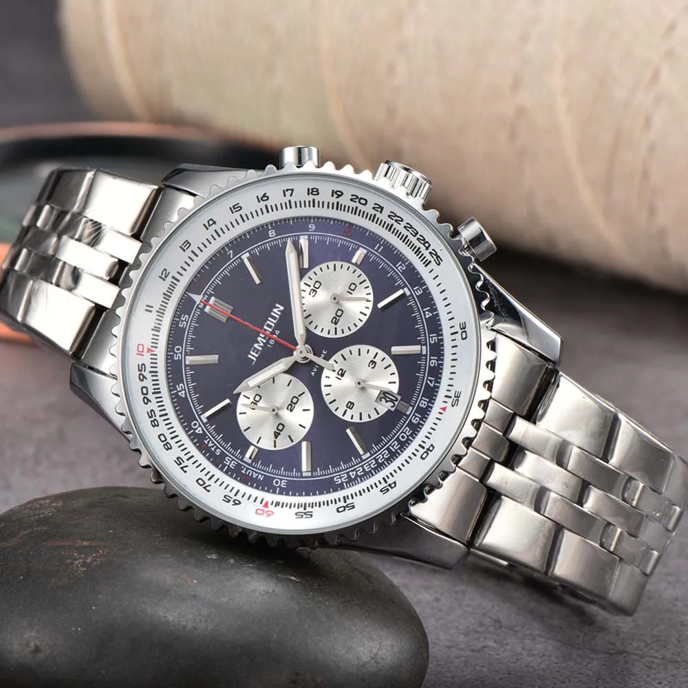 

Роскошные Брендовые мужские часы с логотипом, профессиональные авиационные кварцевые часы с хронографом, деловые часы из нержавеющей стал...