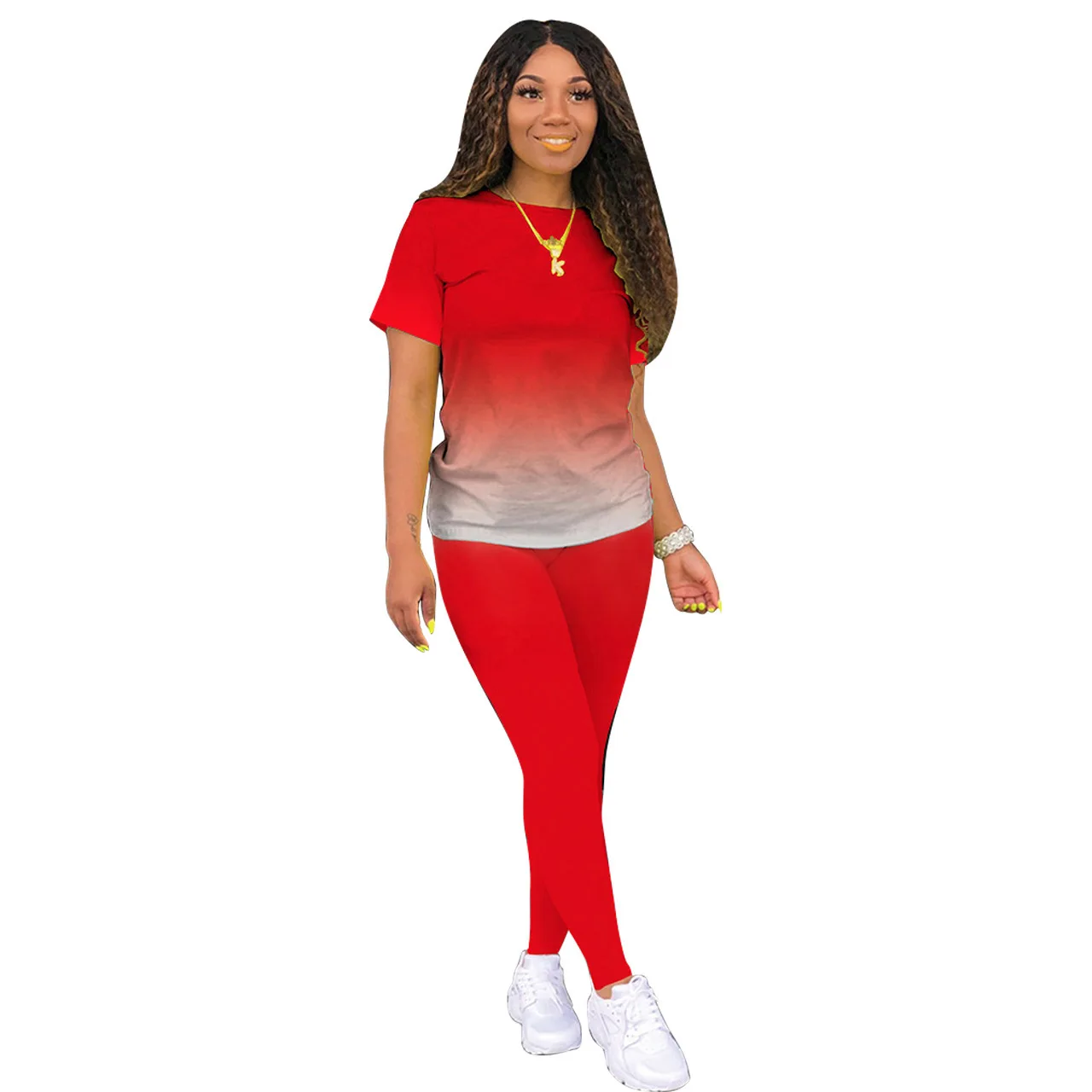 

2022 summer new women's dress digital printing welcome to customize gradient fashion casual women