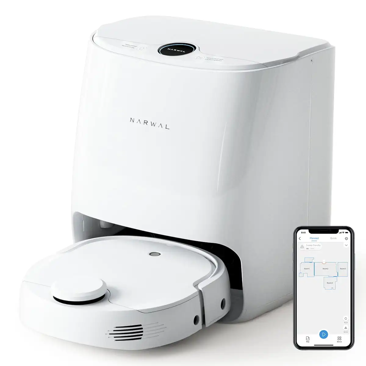 

HuanQiu T10 Robot Mop and Vacuum, Mopping Robot with Automatic Mop Cleaning, 4-in-1 Vacuum Mop Robot, Wi-Fi Connected, Smart Map