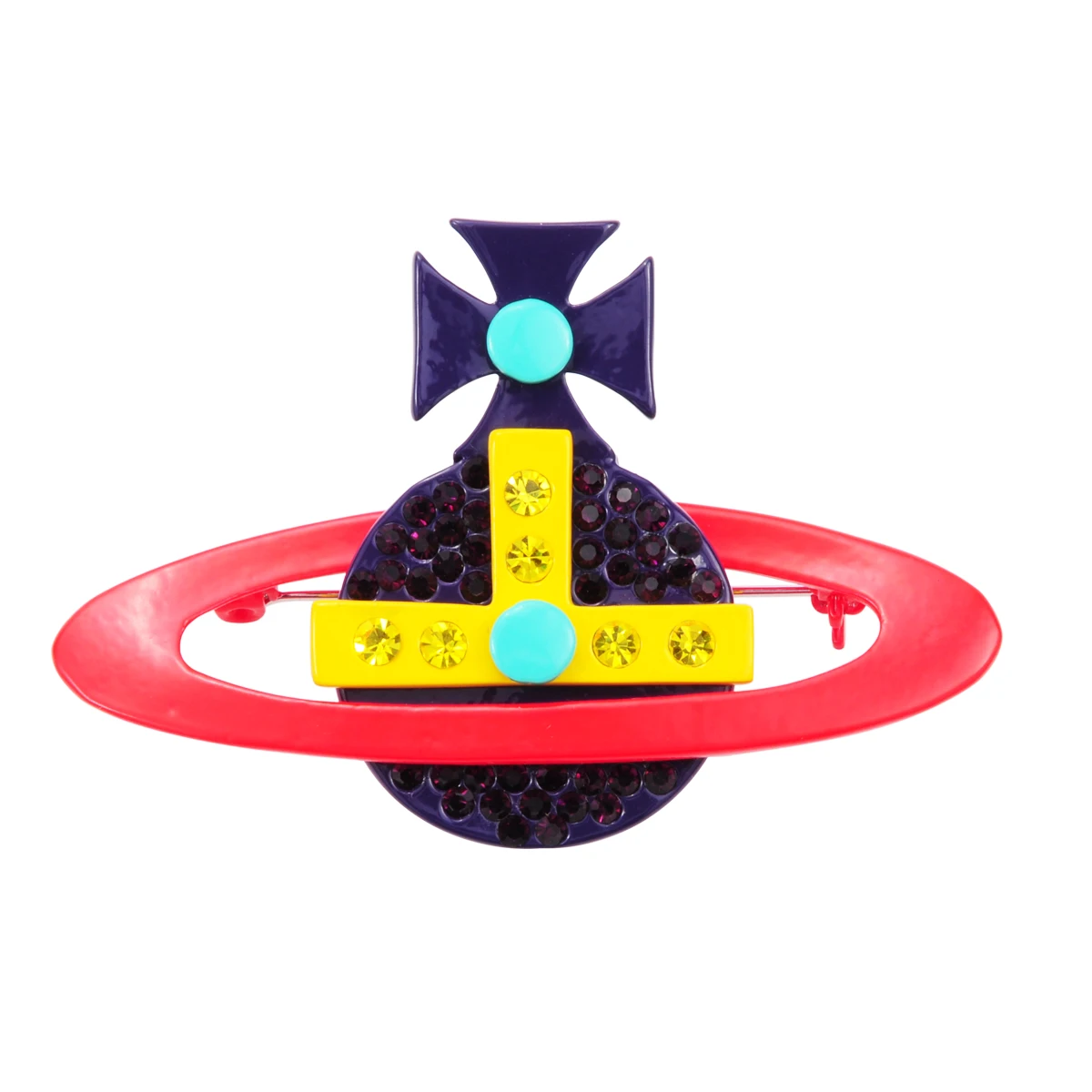 

Женская Брошь в виде Сатурна с кристаллами, в стиле панк