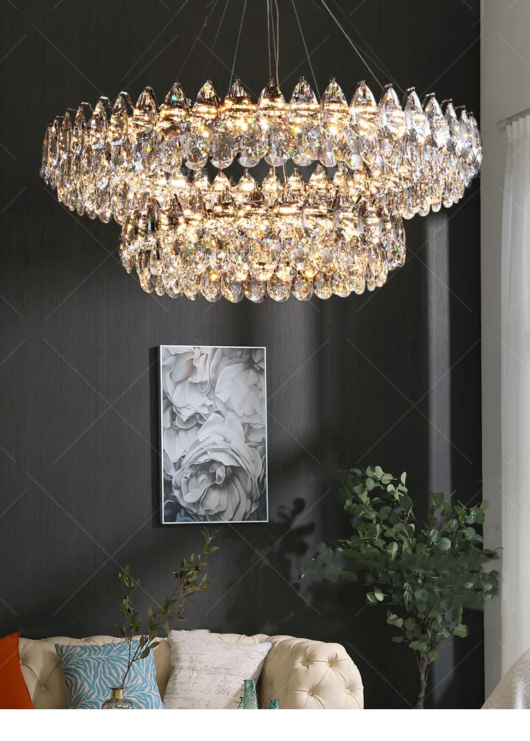 Круглые хрустальные люстры K9 для гостиной хрустальное большое освещение