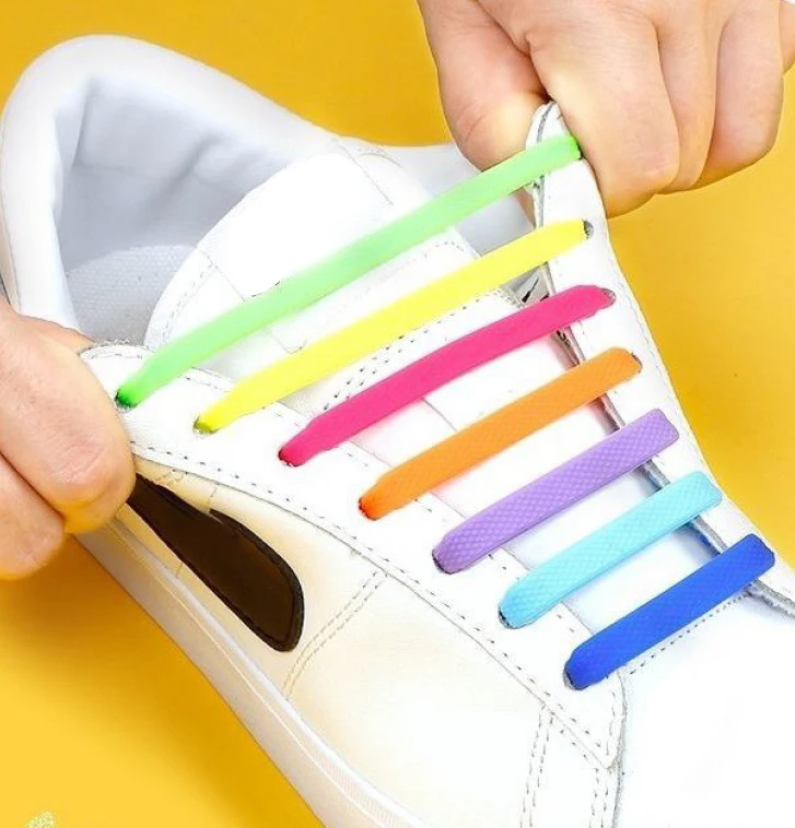 

16Pcs Elastic Shoelaces No Tie Elastic Laces Adults Women Lazy Sneaker Shoelaces Silicone Flat Shoestrings For Man