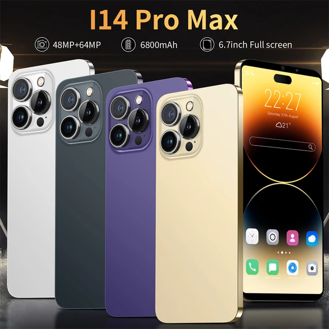 2022 Global Version i14 Pro Max 5G Smartphone 12G+512GB 6.7 inch Cellular 6800mAh Phone 5G Network 50MP Unlocked Dual SIM Ph 2