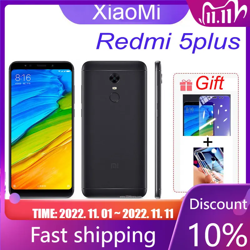 Xiaomi Redmi 5plus global rom 4g 64g 5.99 HD screen smartphone for old people Snapdragon 625 12.0MP used