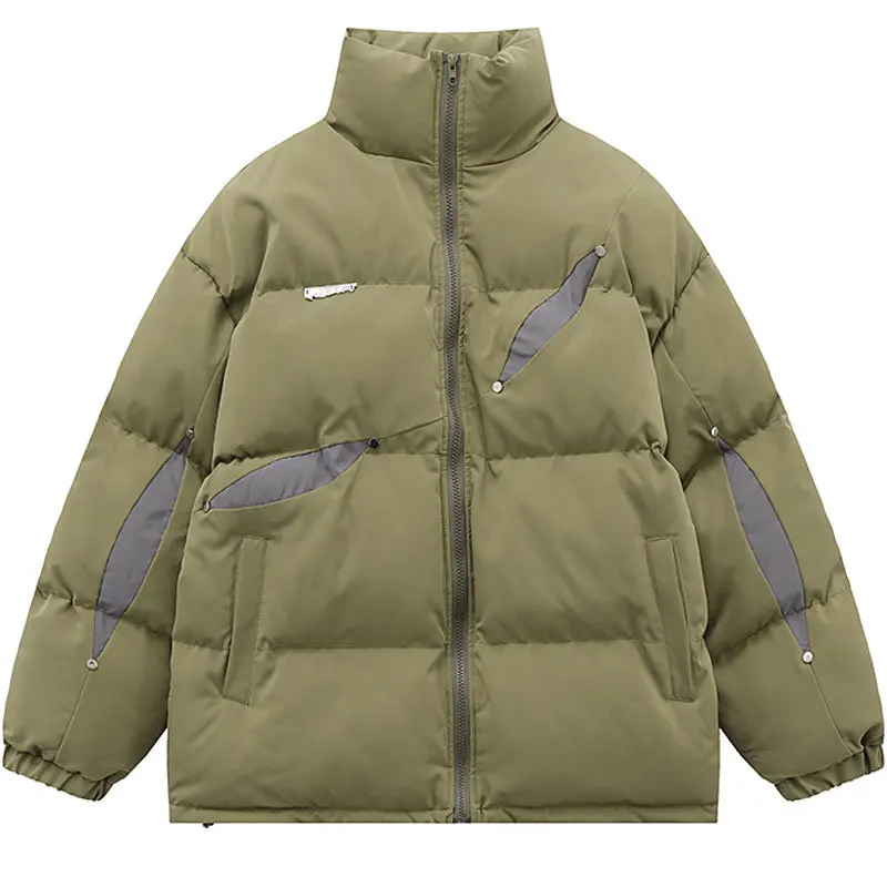 

Winter Jacket Men Paraks Thicken Warm Coat Streetwear Hip Hop Patchwork Padded Bubble Coat Harajuku Fashion Casual Loose Jackets
