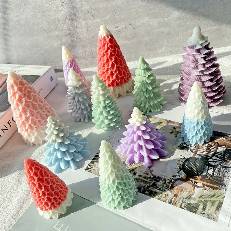 

New and High Quality 3D Christmas Tree Candle Mold Silicone Clay Soap Mould DIY Chocolate Fondant Cake Decoration Baking Tool