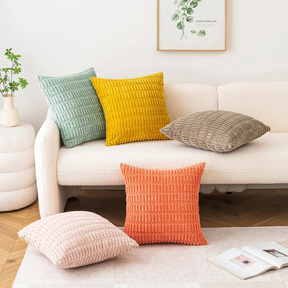 

Corduroy Pillow Cover 16"/18"/20" Simple Square Solid Color Cushion Cover Living Room Bedroom Sofa Decoration