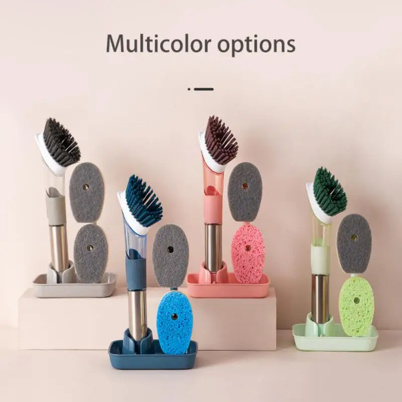 

Durable And Long Lasting Kitchen Cleaning Brush Strong Cleaning Brush Dishwashing Brush Convenient Long Handle Design Hot Goods